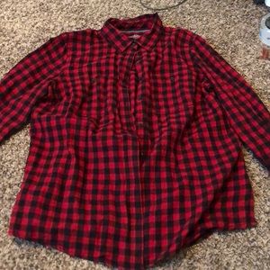 Red and Black checkered button down